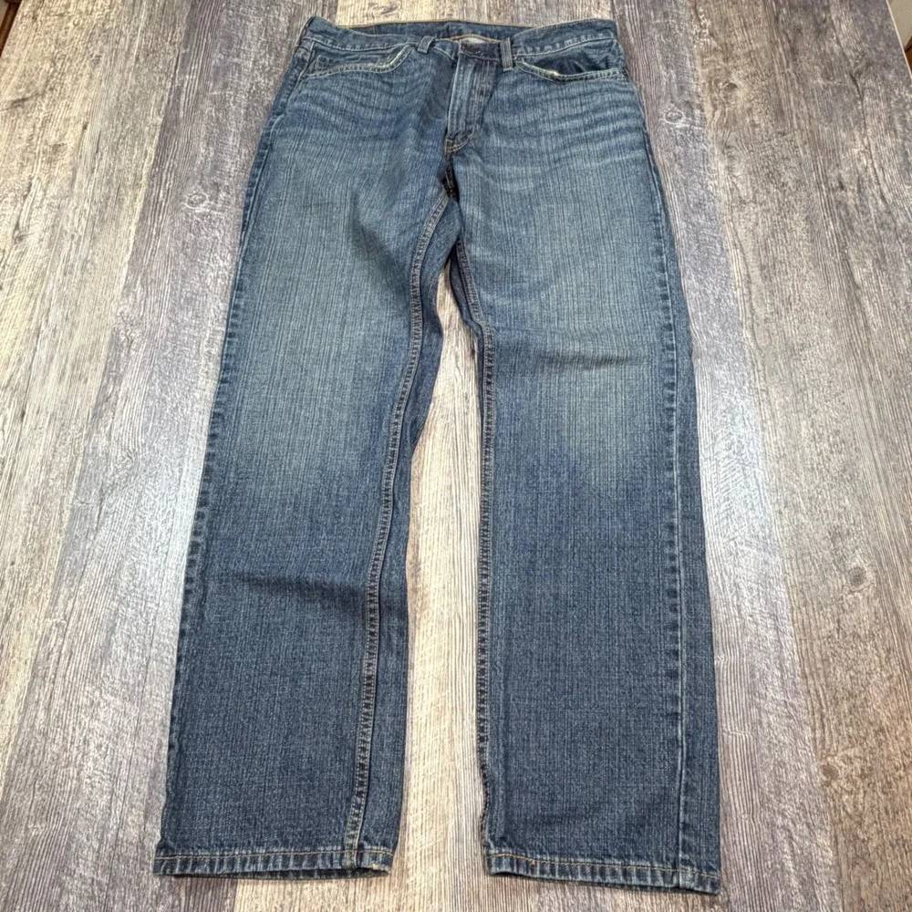 Levis 559 Mens Relaxed Straight Leg Blue Rust Denim Jeans 34x32 Medium Wash
